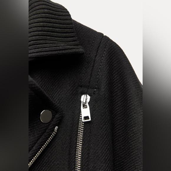 ZARA PREMIUM MANTECO WOOL BLEND BIKER AVIATOR JACKET COAT MEDIUM - Picture 10 of 15